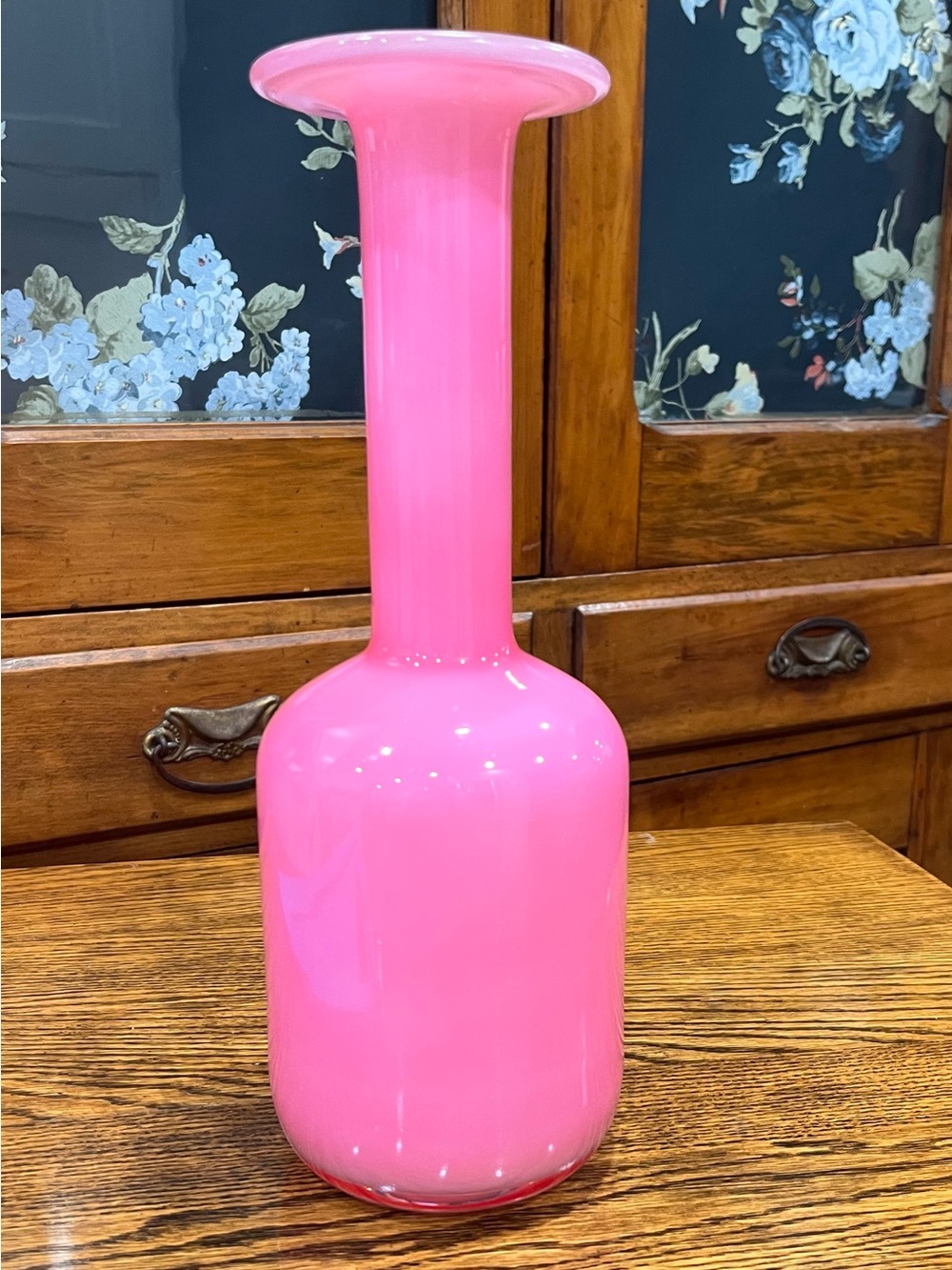 LSA International Pink Art Glass Vase Handcrafted Mouthblown Poland 12.5”